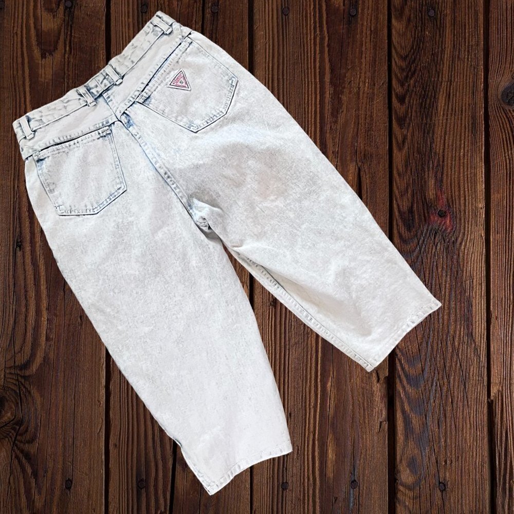 STEFANO Vintage 80s Zip Ankle High Rise Mom White Acid Wash Denim Jeans 15 16